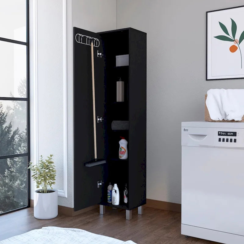 Laska 71 Tall 5-Shelves Storage Cabinet Broom Closet - N/A