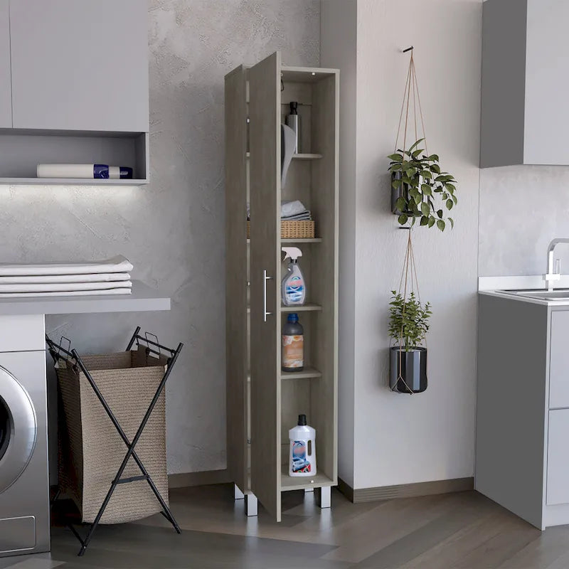 Laska 71 Tall 5-Shelves Storage Cabinet Broom Closet - N/A
