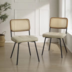 Art Leon Cane Back Faux Leather Accent Dining Chair (Set of 2)