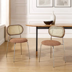 Art Leon Cane Back Faux Leather Accent Dining Chair (Set of 2)