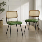 Art Leon Cane Back Faux Leather Accent Dining Chair (Set of 2)