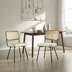 Art Leon Cane Back Faux Leather Accent Dining Chair (Set of 2)