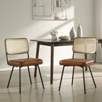 Art Leon Cane Back Faux Leather Accent Dining Chair (Set of 2)