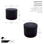 Porthos Home Belia Boucle Fabric Round Ottoman Coffee Table