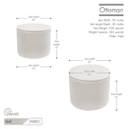 Porthos Home Belia Boucle Fabric Round Ottoman Coffee Table