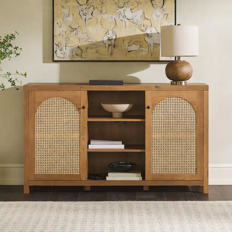 Middlebrook Designs 2-Door 58 inch Sideboard with Arched Rattan Panels