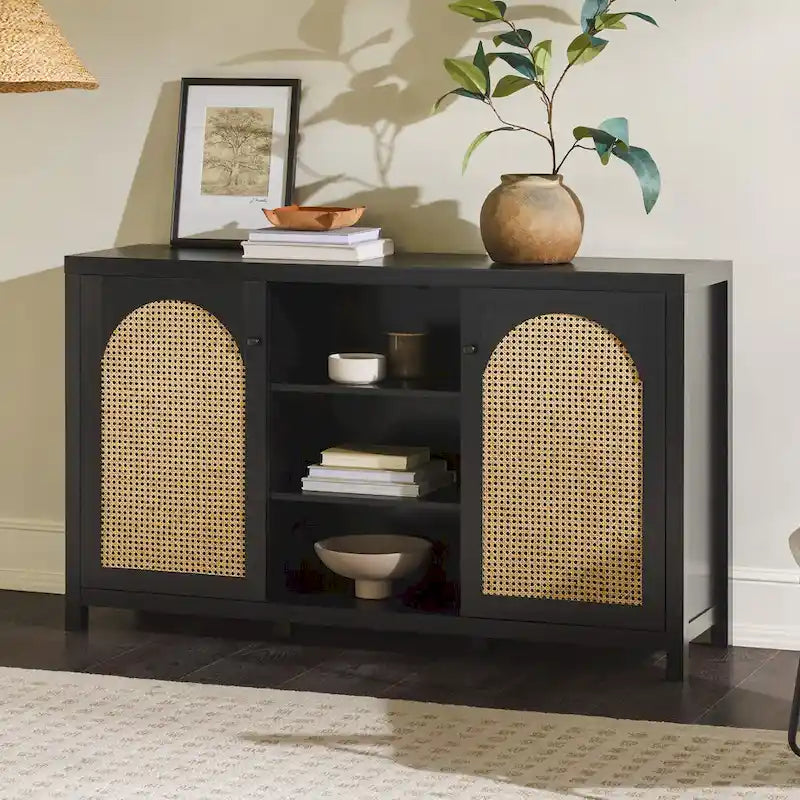 Middlebrook Designs 2-Door 58 inch Sideboard with Arched Rattan Panels