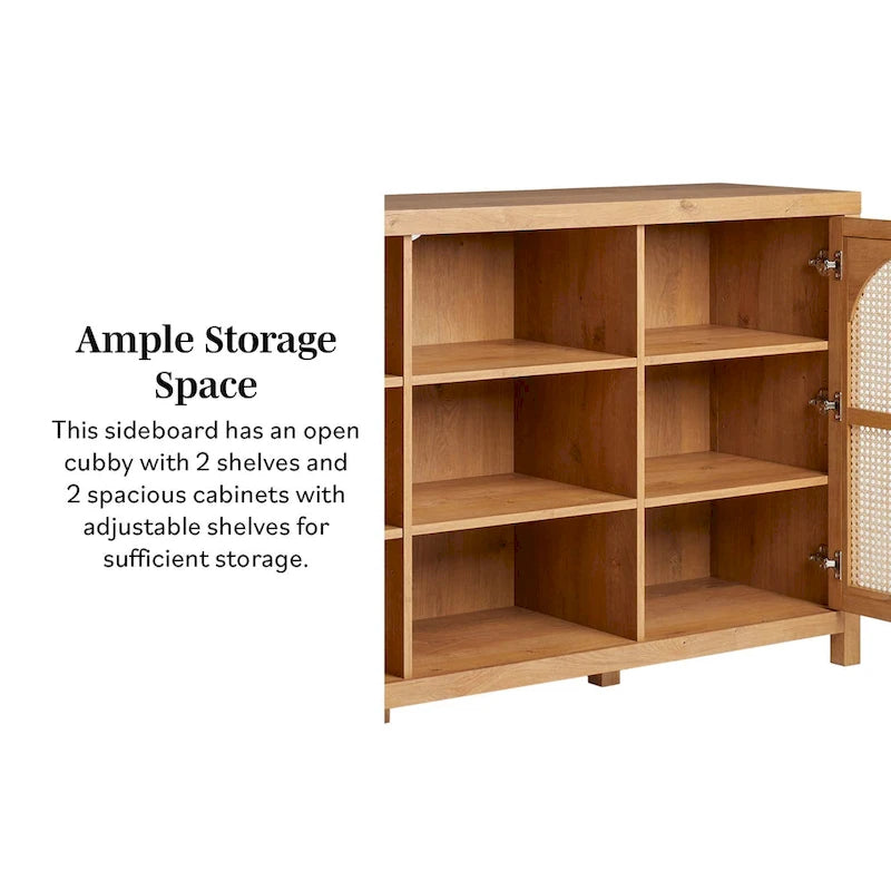 Middlebrook Designs 2-Door 58 inch Sideboard with Arched Rattan Panels