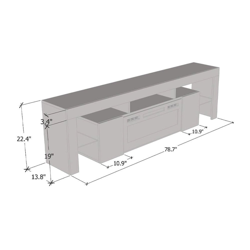 Soleo BL-EF Electric Fireplace 79 TV Stand