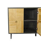 4-Door Cabinet with Carved Effect Decoration Doors