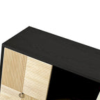 4-Door Cabinet with Carved Effect Decoration Doors