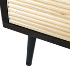 4-Door Cabinet with Carved Effect Decoration Doors