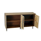 4-Door Cabinet with Carved Effect Decoration Doors
