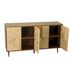 4-Door Cabinet with Carved Effect Decoration Doors