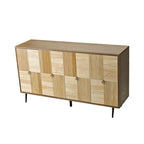 4-Door Cabinet with Carved Effect Decoration Doors