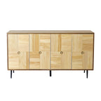 4-Door Cabinet with Carved Effect Decoration Doors
