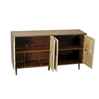 4-Door Cabinet with Carved Effect Decoration Doors
