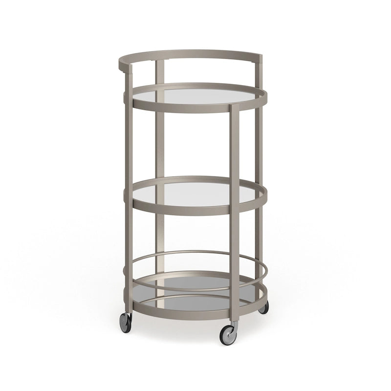 Silver Orchid Carmen Mirrored Bar Cart