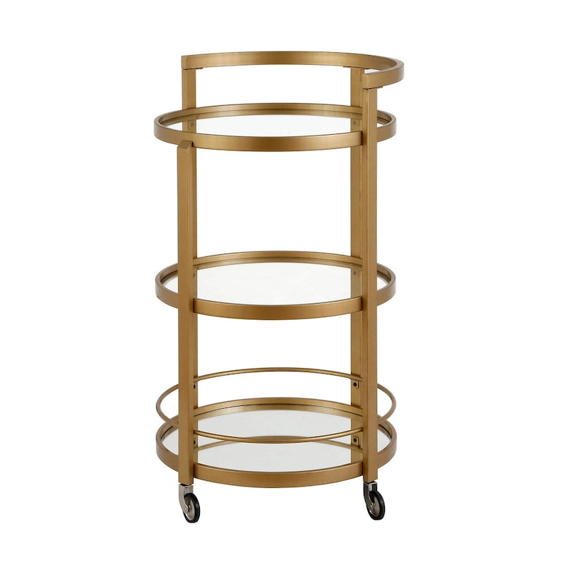 Silver Orchid Carmen Mirrored Bar Cart