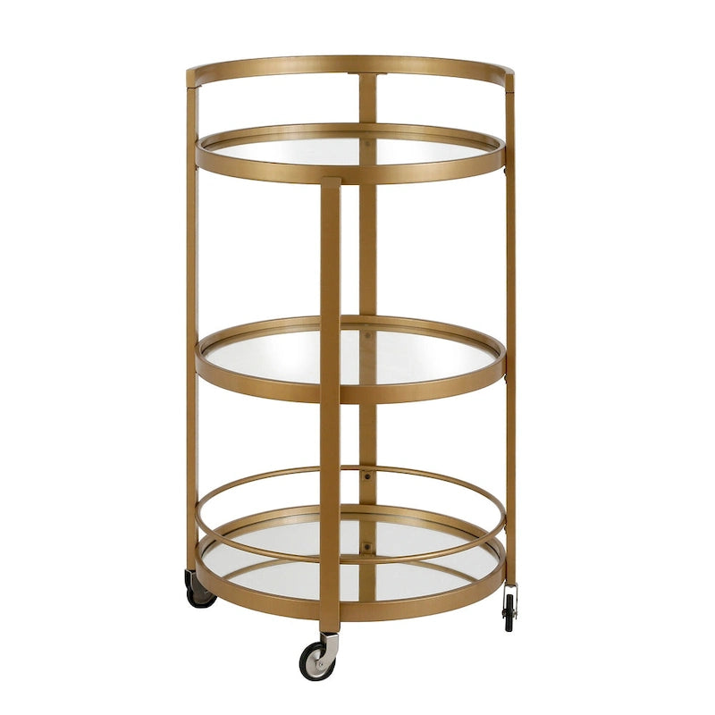 Silver Orchid Carmen Mirrored Bar Cart
