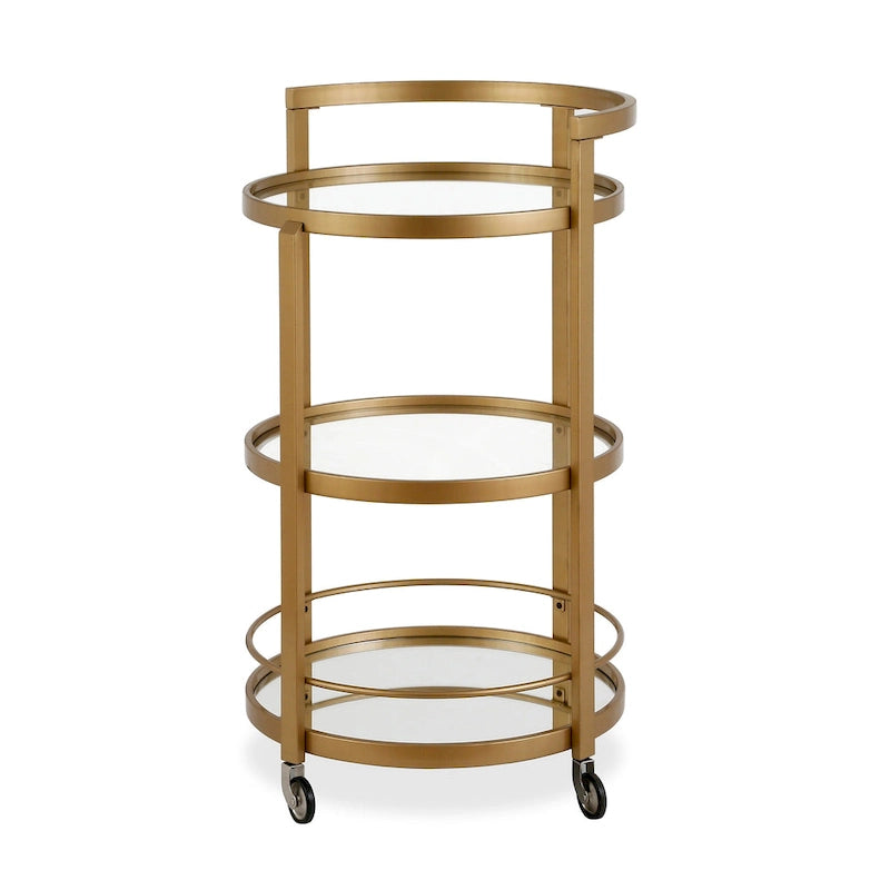 Silver Orchid Carmen Mirrored Bar Cart
