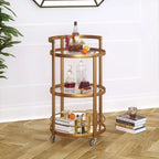 Silver Orchid Carmen Mirrored Bar Cart