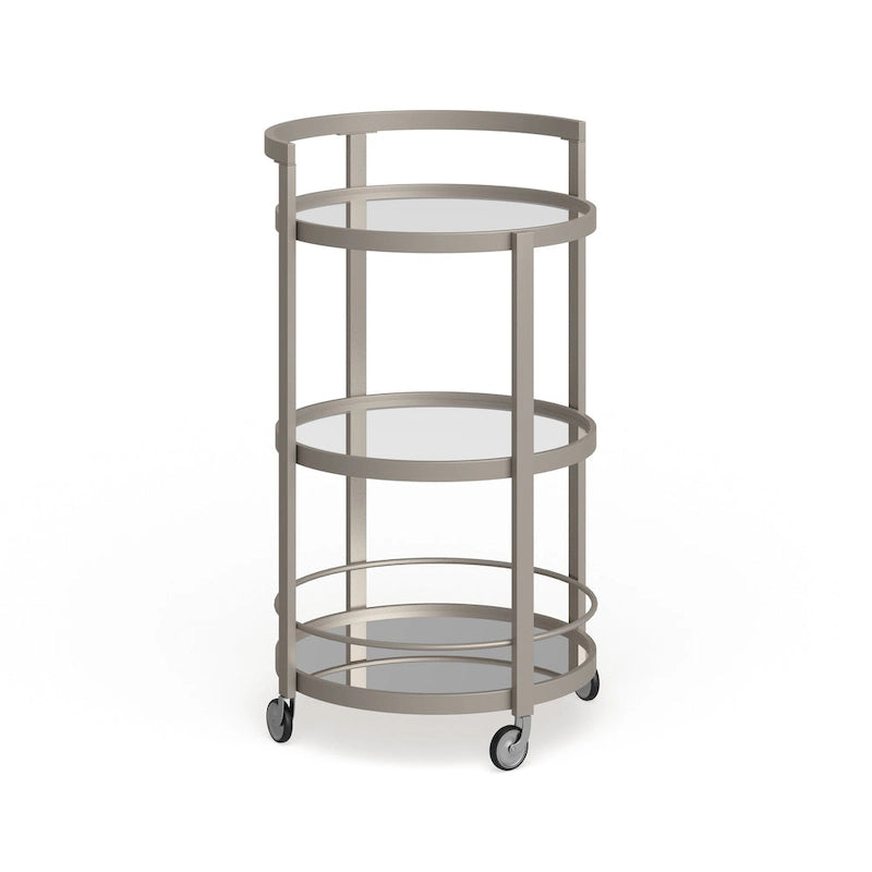Silver Orchid Carmen Mirrored Bar Cart