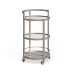 Silver Orchid Carmen Mirrored Bar Cart
