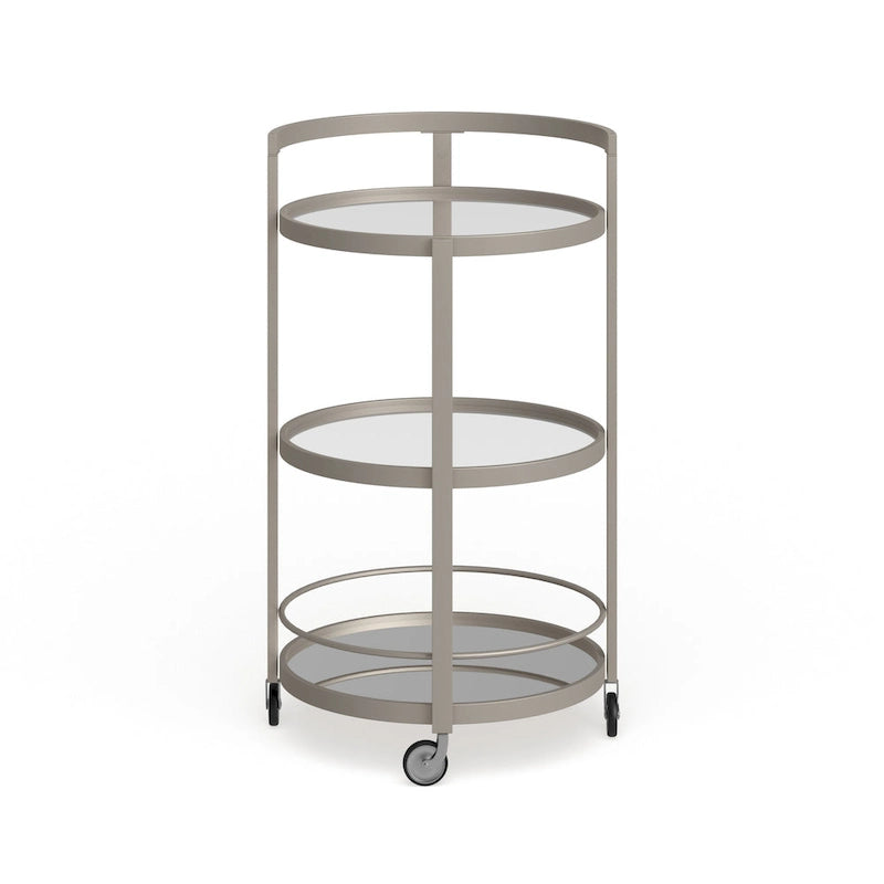 Silver Orchid Carmen Mirrored Bar Cart