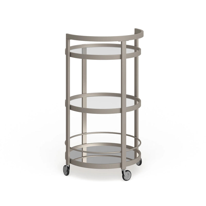 Silver Orchid Carmen Mirrored Bar Cart