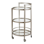 Silver Orchid Carmen Mirrored Bar Cart