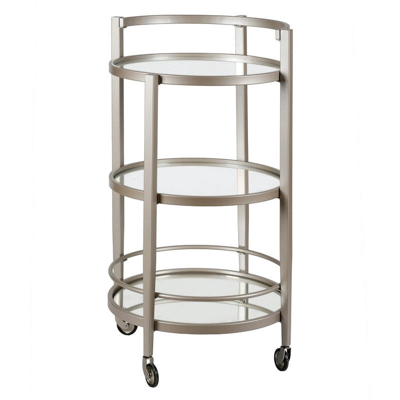 Silver Orchid Carmen Mirrored Bar Cart