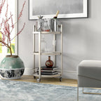 Silver Orchid Carmen Mirrored Bar Cart