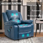 Clihome Faux Leather Recliner Chair with Massage