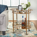 Lifestorey Devin Oval Metal Bar Cart