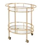 Lifestorey Devin Oval Metal Bar Cart