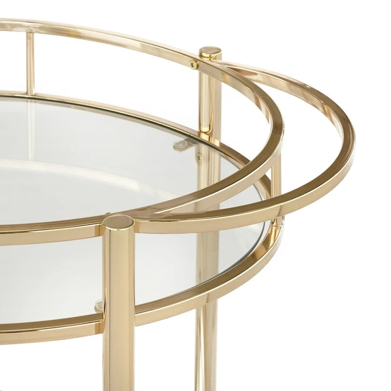 Lifestorey Devin Oval Metal Bar Cart