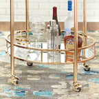 Lifestorey Devin Oval Metal Bar Cart