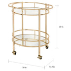 Lifestorey Devin Oval Metal Bar Cart