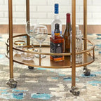 Lifestorey Devin Oval Metal Bar Cart