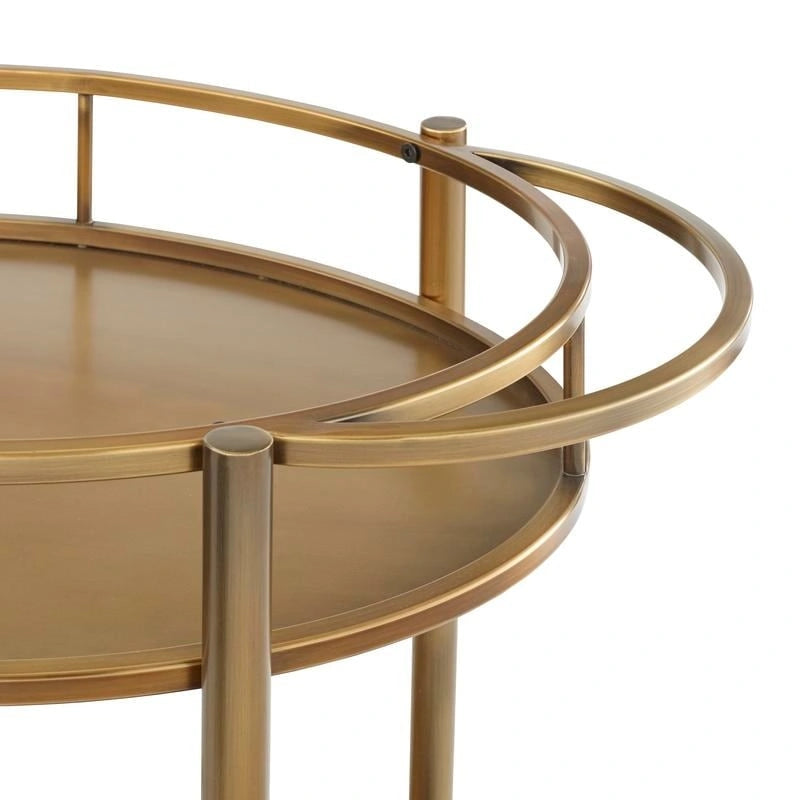 Lifestorey Devin Oval Metal Bar Cart
