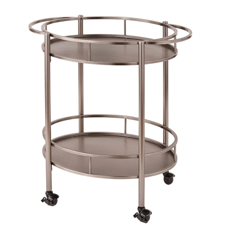 Lifestorey Devin Oval Metal Bar Cart