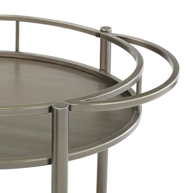 Lifestorey Devin Oval Metal Bar Cart