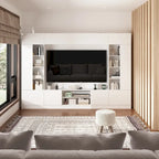 Versatile Wall Unit TV Stand LED Lighting - Accommodates TVs up to 75