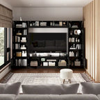 Versatile Wall Unit TV Stand LED Lighting - Accommodates TVs up to 75