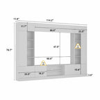 Versatile Wall Unit TV Stand LED Lighting - Accommodates TVs up to 75