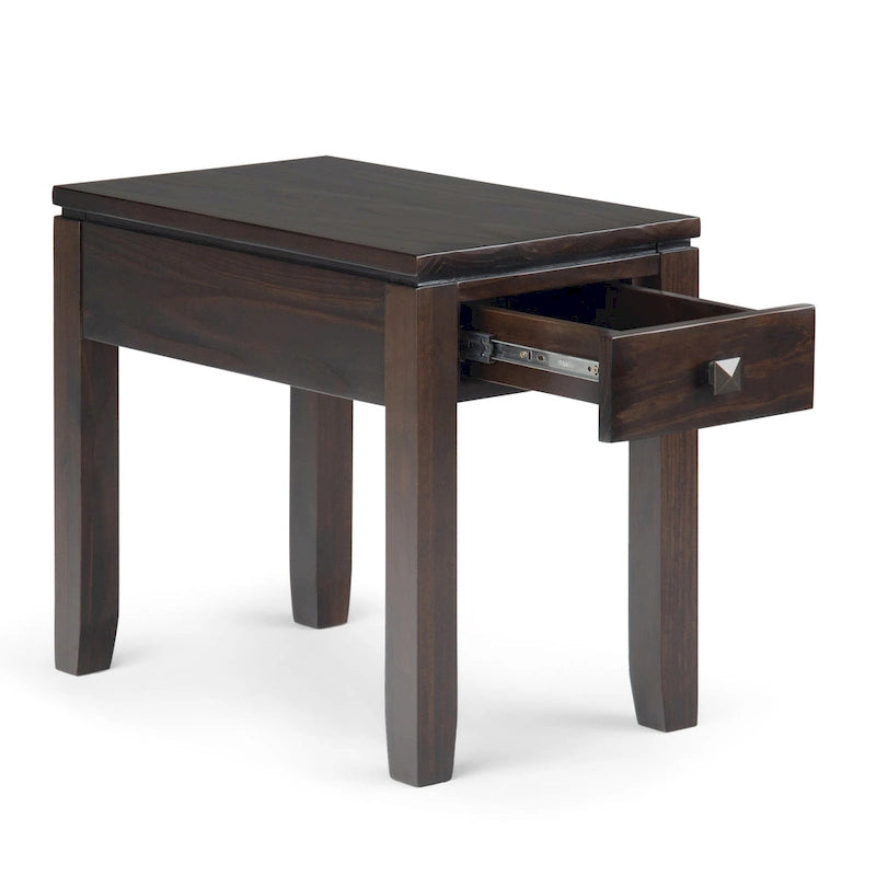 WYNDENHALL Essex SOLID WOOD 14 inch Wide Rectangle Contemporary Narrow Side Table - 14 x 24 x 20