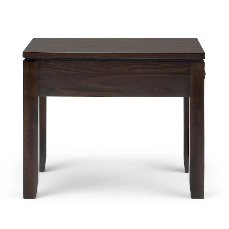 WYNDENHALL Essex SOLID WOOD 14 inch Wide Rectangle Contemporary Narrow Side Table - 14 x 24 x 20