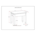 WYNDENHALL Essex SOLID WOOD 14 inch Wide Rectangle Contemporary Narrow Side Table - 14 x 24 x 20