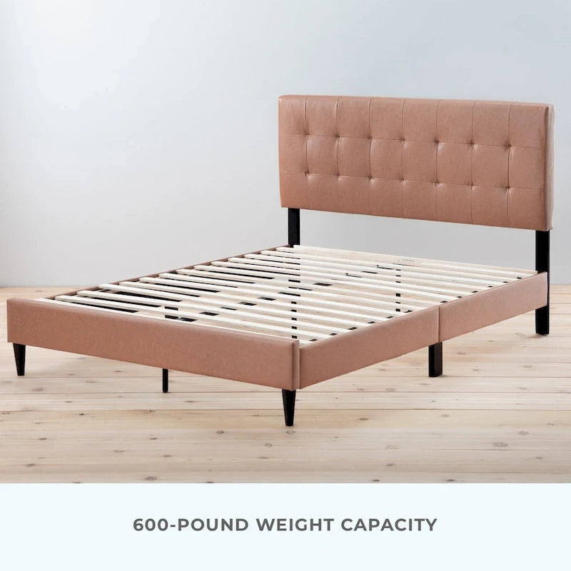 Brookside Mary Upholstered Platform Bed Frame with Square Tufting